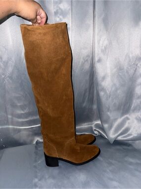 Jeffrey Campbell Tall Suede Over-the-Knee Boots - Chestnut Brown